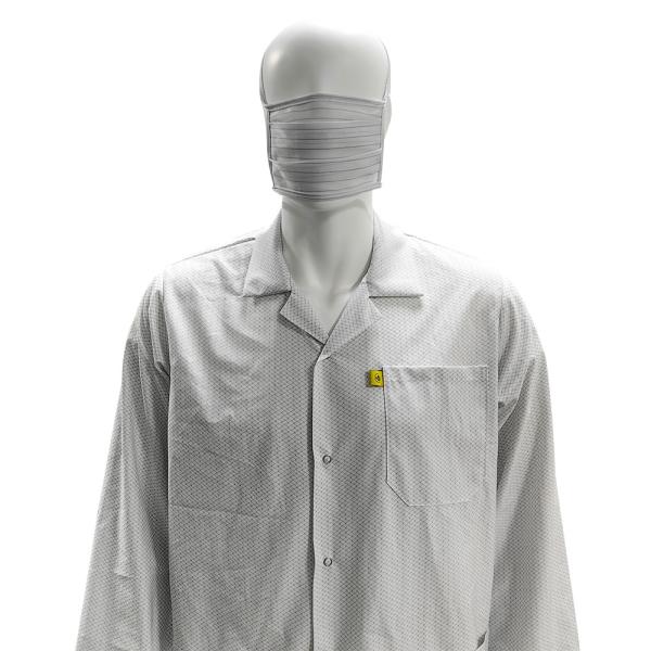 XS-10XL Cleanroom White ESD Coat 96% Polyester +4% Carbon Washable Antistatic Smock