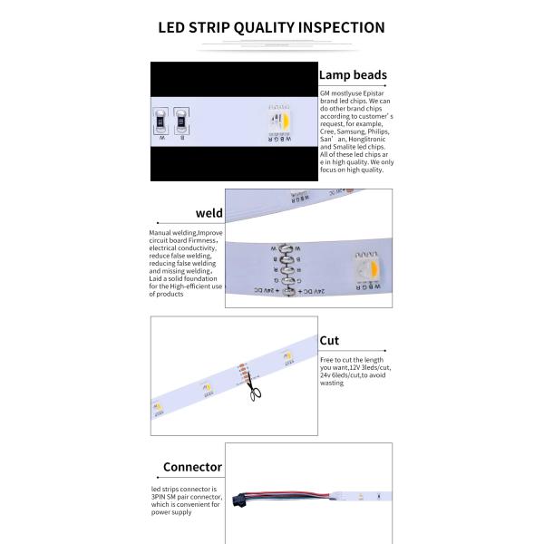 Aluminum 390-400lm 60leds/M 14.4W SMD LED Strip Light