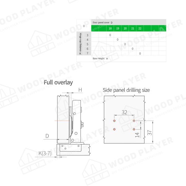 o armário coberto completo da porta de 15mm a de 25mm articula  em dois sentidos