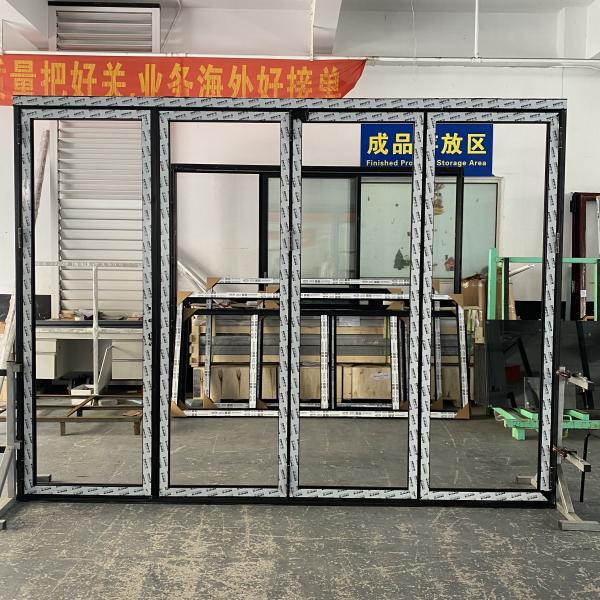 Traditional Aluminum Folding Doors Custom OEM  Aluminium Grey Bifold Doors