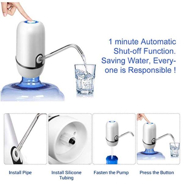 4W Automatic Bottled Water Pump With USB Rechargeable CE RoHS UL FCC Certification