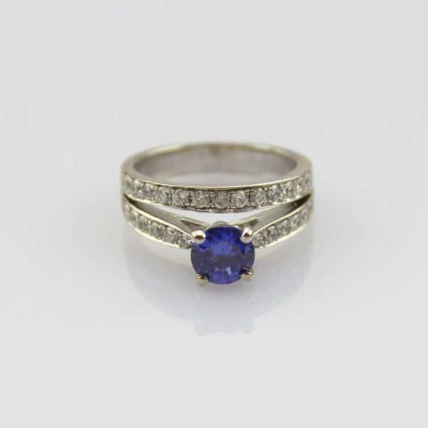 925 Sterling Silver 6mm CZ Diamonds Engagement Wedding Ring(R283)