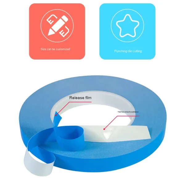 Double-Sided Tape LED Panel Light Insulation Thermal Conductive Blue Film Manufactured Paper Strong Adhesive Heat-Resistant