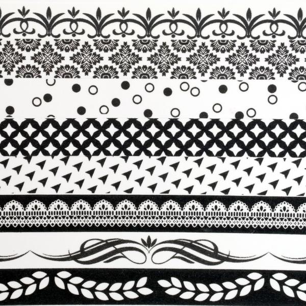 15mm * 10m Black and White Washi Tape Premium Japanese Washi Tape For Decorative