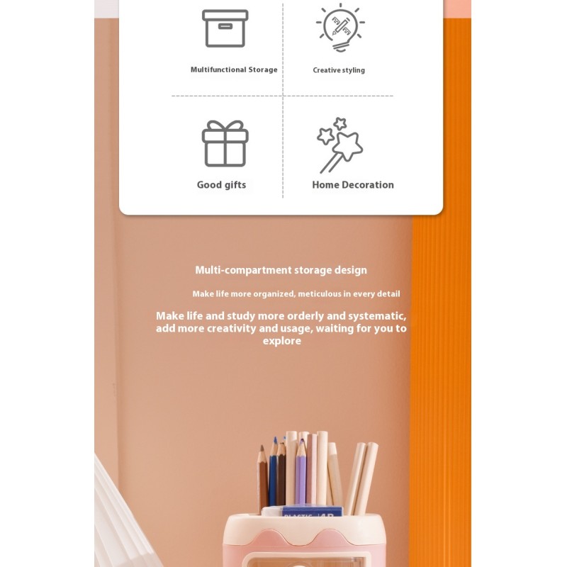 Manufacturer Wholesale Cute Dustproof Creative Pig Cosmetics Stationery Pen Holder Storage Office Desktop Storage Box