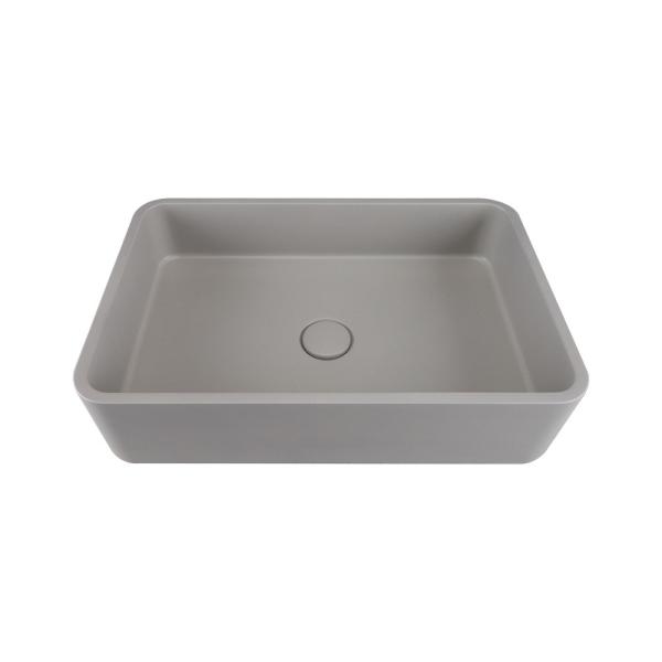 Cold Grey Concrete Pop Up Drain Basin Countertop Mounted
