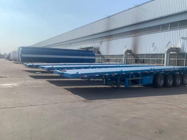 4 Axle 20FT 40FT Container Flatbed Truck Trailers Not Self-dumping For Cargo Delivery