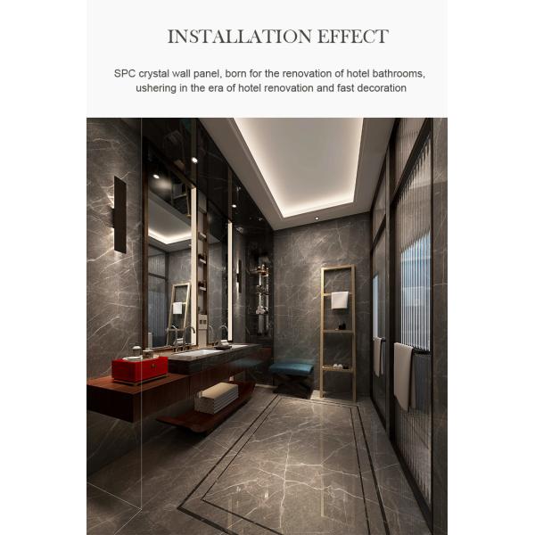 Spc Wall Panel New Pruduct 600*2440*4mm B1 Class Fireproof Spc Tile Durable Waterproof Wear Resistant LayerStone Plastic Composite Eco-Friendly Interior Decoration For Bathroom And Shower