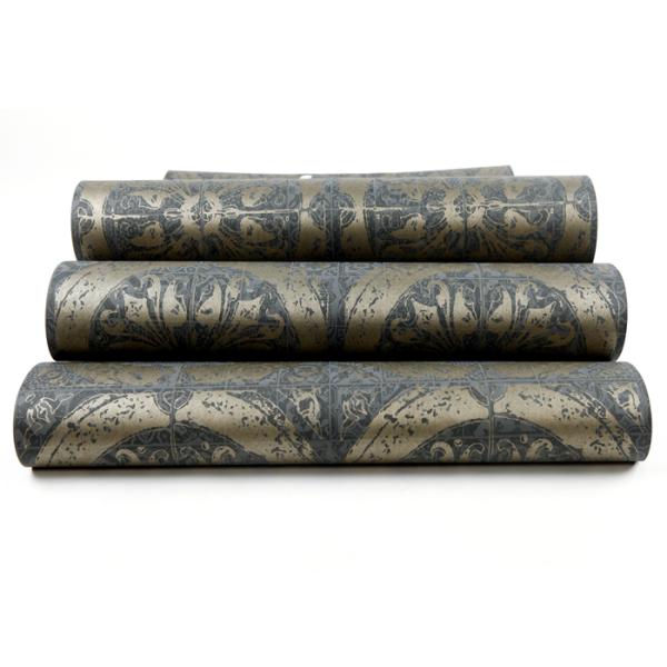 Waterproof Circle Retro Vintage Wallcovering / 0.53*10M Black Bedroom Wallpaper