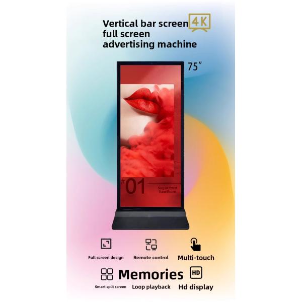 75inch 85inch 98inch Indoor Full-Screen Vertical Mobile Splicing Advertising Machine Big Size Digital Signage Displays
