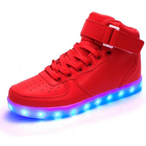 Durable Light Up High Top Sneakers , Aqua And White High Top Led Shoes