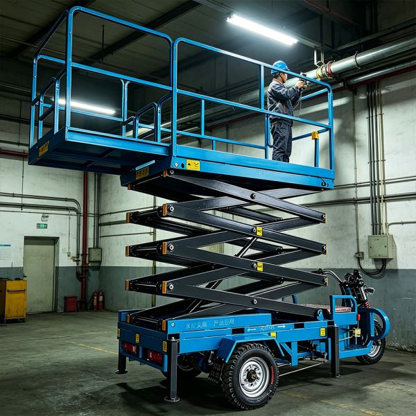 Pneumatic Rough Terrain Industrial Scissor Lift Outdoor Self Propelled 500KG 26