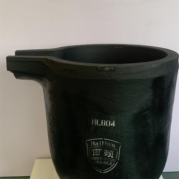 Round Graphite Clay Crucible With Pouring Nozzle Oxidation Resistant