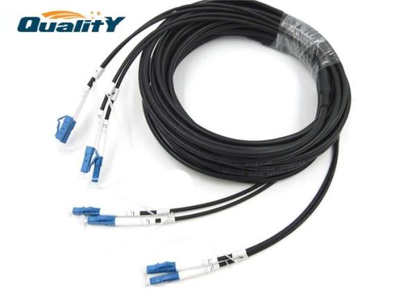 4 Core G657A1 Black OD5.0mm Armored Optical Cable LC/UPC-LC/UPC