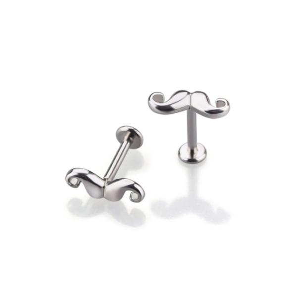 Wholesale body piercing jewelry mustache bar cheap cute lip stud labret ring