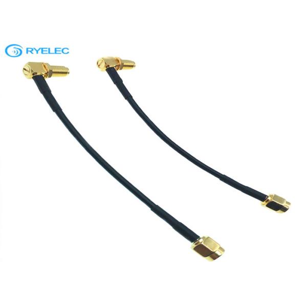 RG174 Plated Gold RF Coaxial Extension Cable SMA RA Female To SMA Male