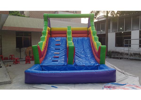 Commercial PVC Vinyl Giant Inflatable Water Slide For Adult, Commercial Grade PVC Rainbow Inflatable Water Slide