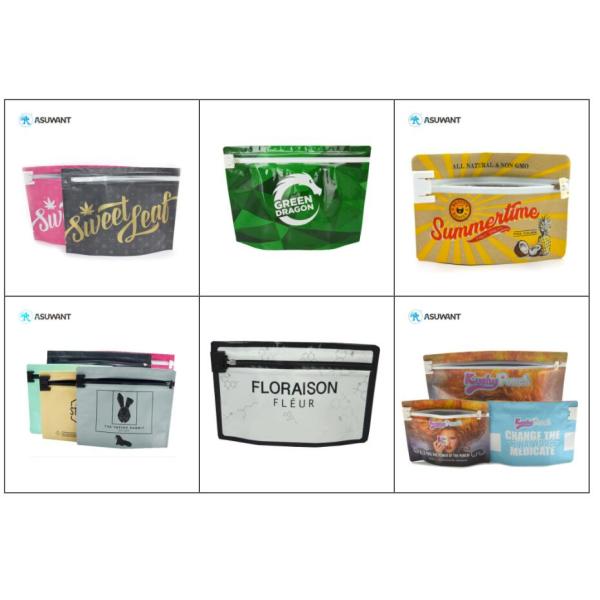 ASTM D3475 Pinch Slide CR Zipper Child Resistant Mylar Bags For Medical Weed