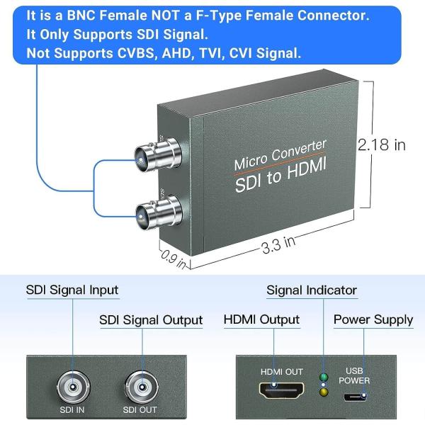 SDI To HDMI+SDI Converter 3G SDI Converter Dual HDMI Broadcast Video Converter