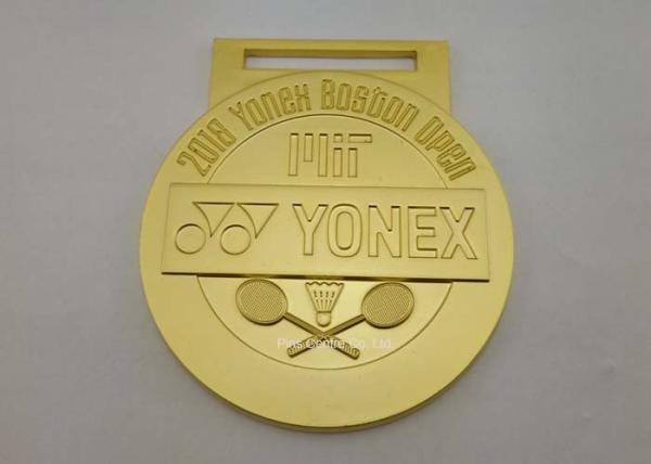Badminton Awards Die Cast Medals , Customized Misty Plating Sport Karate Ribbon Medals
