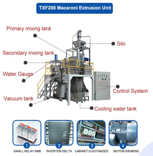 Commercial Italy Macaroni Noodle Making Machine Production Line Plant in Silvery Zhuoheng
