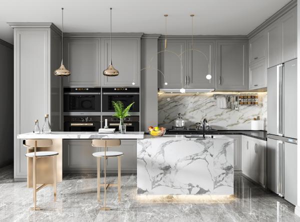 Classical High Gloss Lacquer Kitchen Cabinet with Big Storage