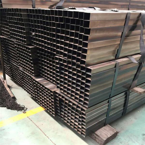 API Black Stainless Steel Rectangular Tube Q215 Stainless Steel Hollow Section 12.75 Mm