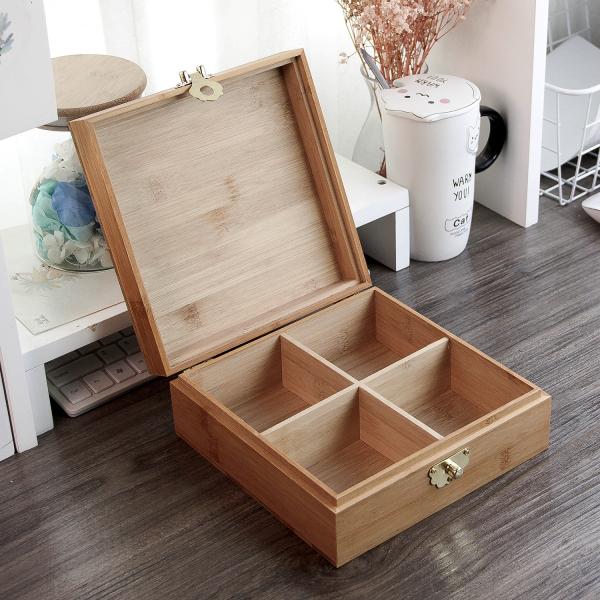 Customized Bamboo Moon Cake Packaging Wood Jewelry Storage Box with Lock and Security