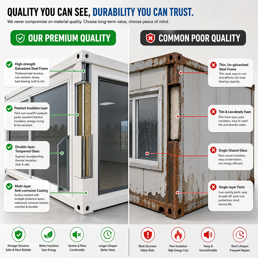 Construction Site Temporary Office Packing Box House Modular Prefab Design Quick Assembly Stackable Transport Low Cost Durable