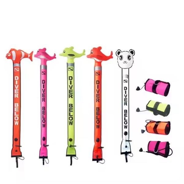 180cm Animal Cartoon Surface Maker Buoy Swimming Training Scuba Inflatable Signal Tube