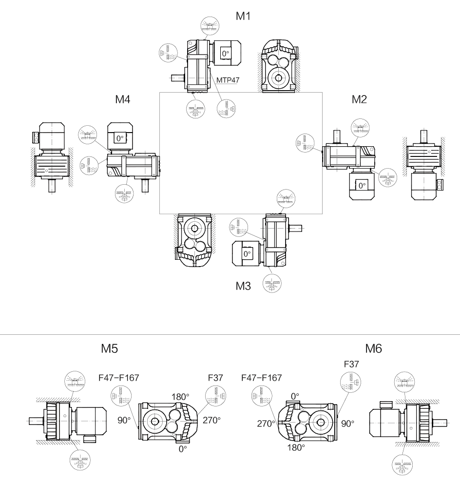 EF series parallel shaft helical gear motor