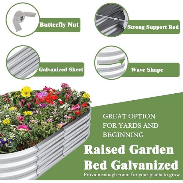 ISO Certified U Shaped Raised Garden Bed 7*8.4*1.4 Ft  Metal Raised Flower Bed