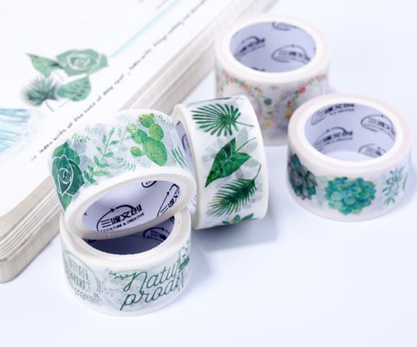 Custom Printed Colored Rice Paper Decorative Waterproof Adhesive washi Masking Tape