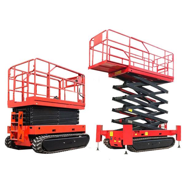 6 - 10m Hydraulic Crawler Wheel Scissor Lift 450kg Mobile Lifting Work Platform