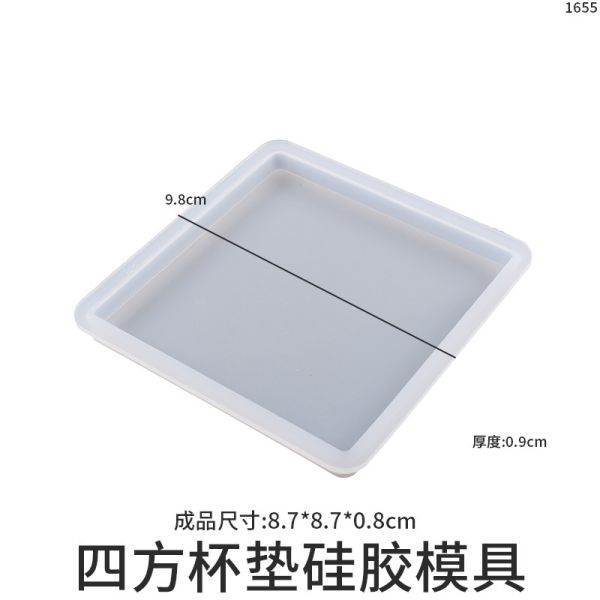 DIY crystal dropper resin gypsum coaster circular coaster holder storage box mirror silicone mold