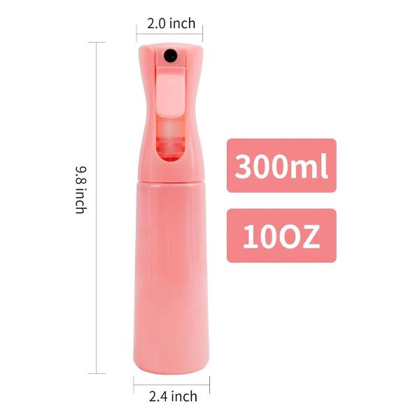 300 мл розовая цилиндрическая гладкая пластиковая бутылка с розовым спреем для бутылки