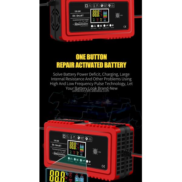 12V 12A/24V 6A Universal Lead Acid Battery Charger for Car AGM Battery Private Mold Automatic Identification Universal