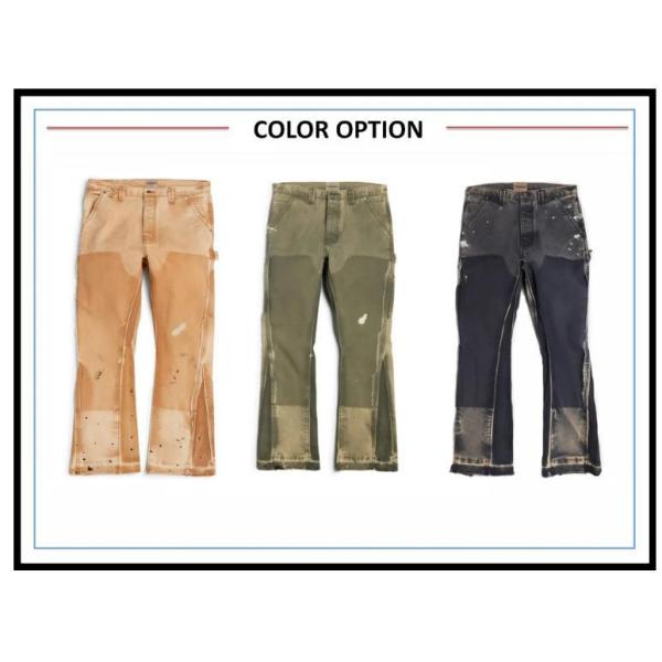 Multi Pocket Cargo Trouser for Men Custom Hiking Work Pants Vintage Sportswear Knitted Washed Jeans
