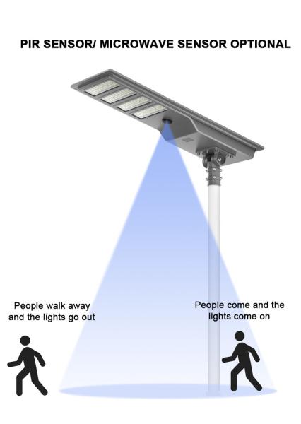 Solar Powered LED Street Light Lighting Time Sustain 3 Rain Days Product Size 813.5*373*86mm 100w 200w 300w 400w 500w