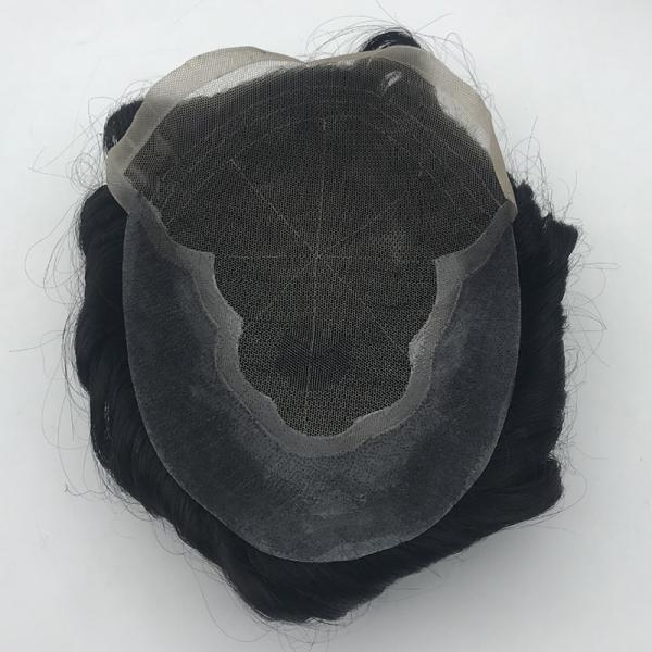 Natural Black Hair Toupee 6x8 French Lace Men's Hair Patch Chinese Hair 110% Density