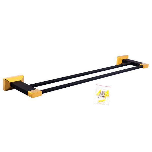 Аксессуар для ванной из массивной латуни Двойная полотенца для ванной с золотым покрытием