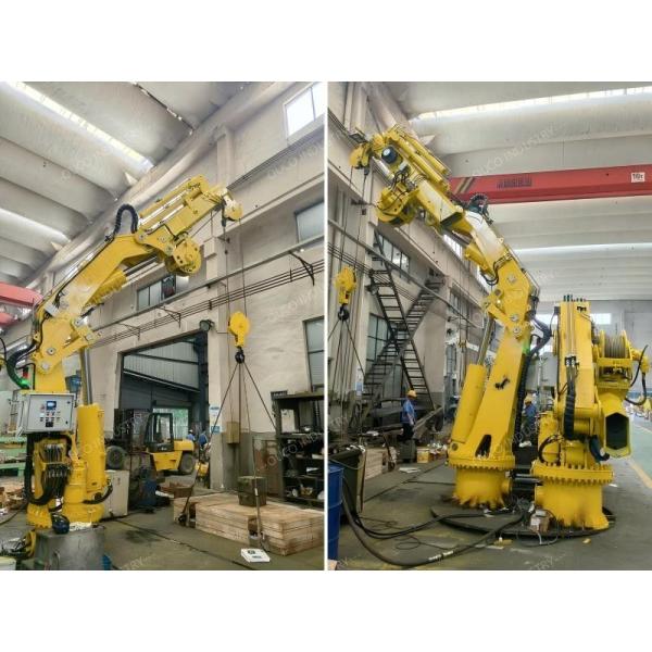 3.5T10M knuckle telescopic boom ship deck marine crane