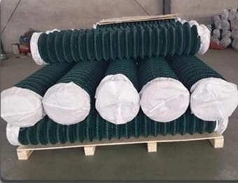 Загородка звена цепи барьера безопасности 2x15m 2.5mm зеленым покрытая винилом