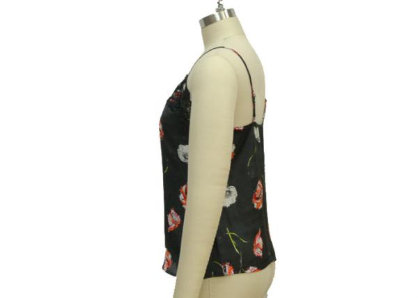 Neck Lace Casual Ladies Wear Floral Strappy Midi Dress Nightwear 100% Polyester Satin