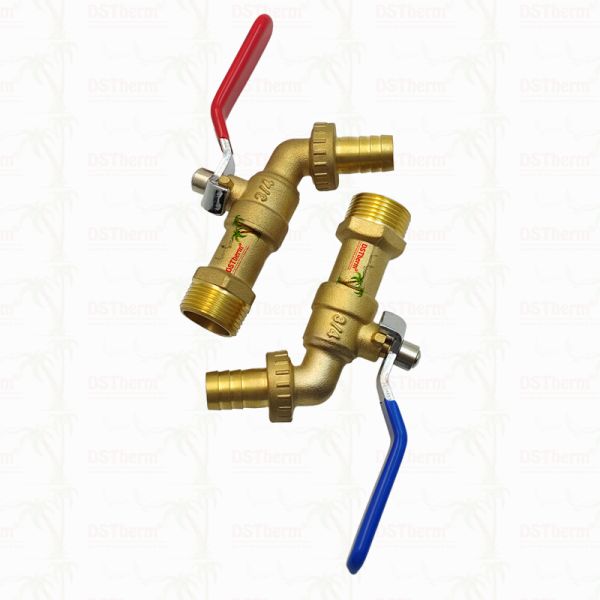 Gold Plated Heavy Duty Classic Red Iron Handle Bibcocks Water Spout Faucet Spigot Water Tap 3/4