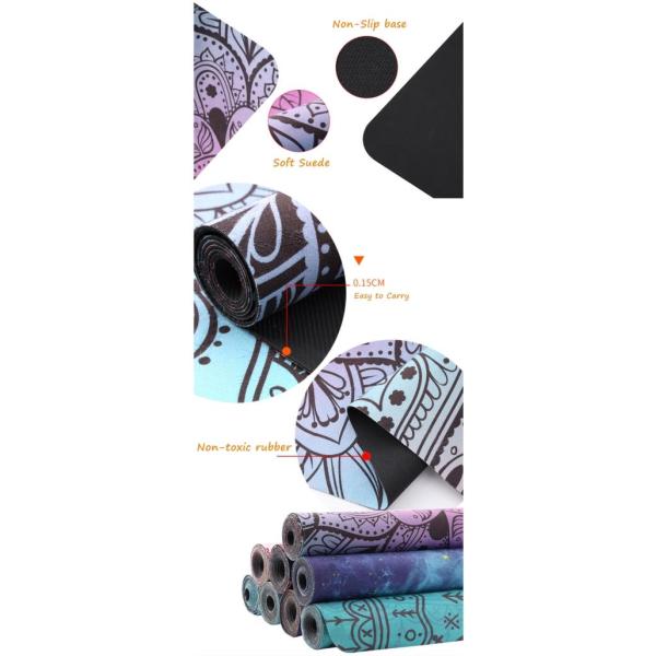 Printing Yoga Mat | Lightweight Foldable Mat Luxury Sweat-Grip for Yoga, Pilates, Fitness and Exercise | Portable