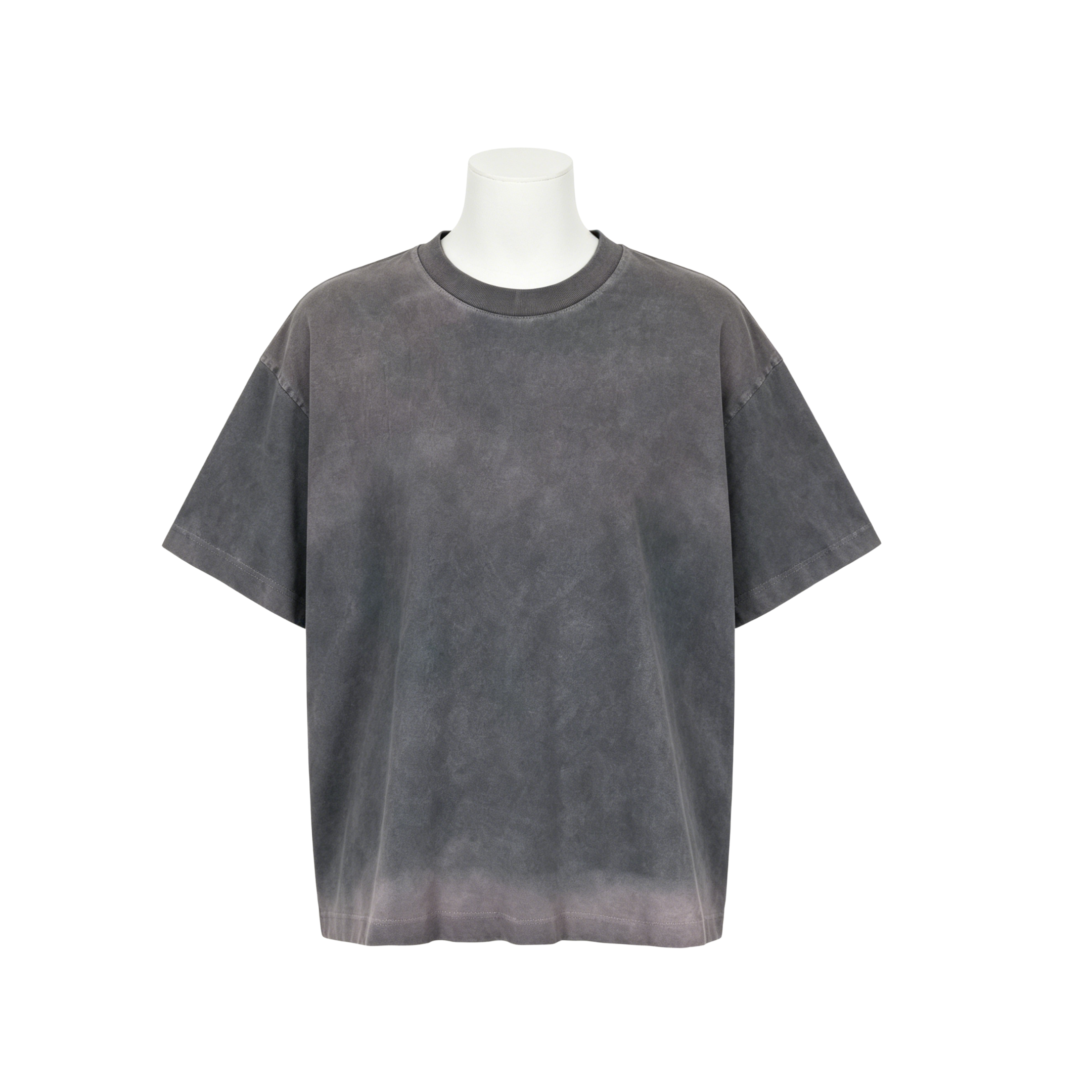 260GSM Vintage Washed Tube Single Stitch Men’s Crew Neck T-Shirt, Loose Oversized Retro Short Sleeve Blank Tee for Bulk Wholesale
