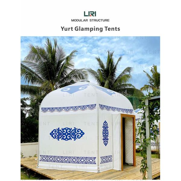 Luxury Portable Mongolian Yurt Ger Home Glamping Tents 6M Clear Span