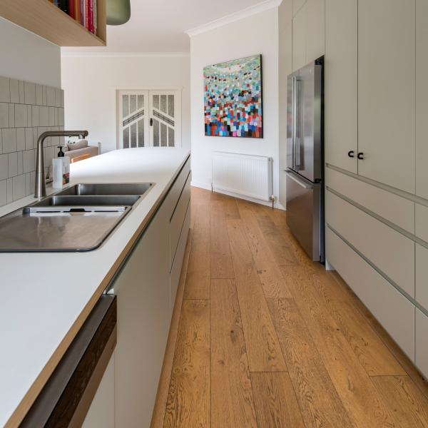 Light Green Melamine Kitchen Cabinet Handless Kitchen Cabinet