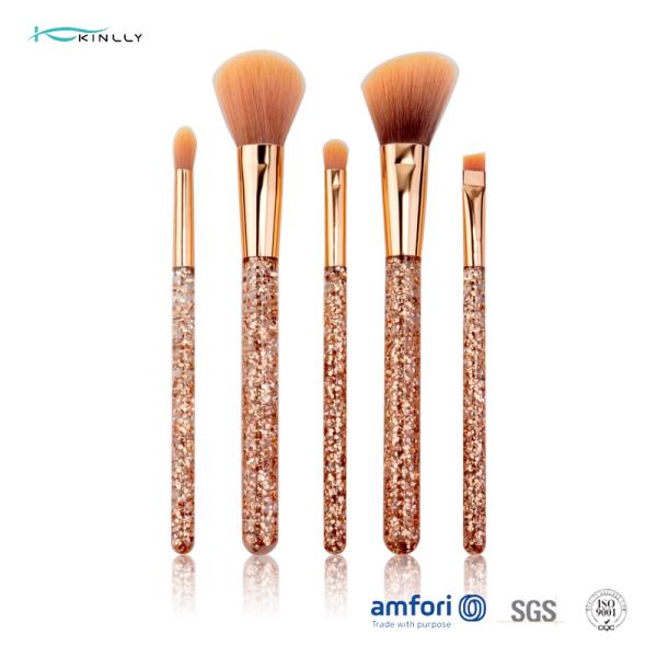O presente de Rose Gold Ferrule Makeup Brush do brilho ajustou 5pcs para a sombra do lápis de olho